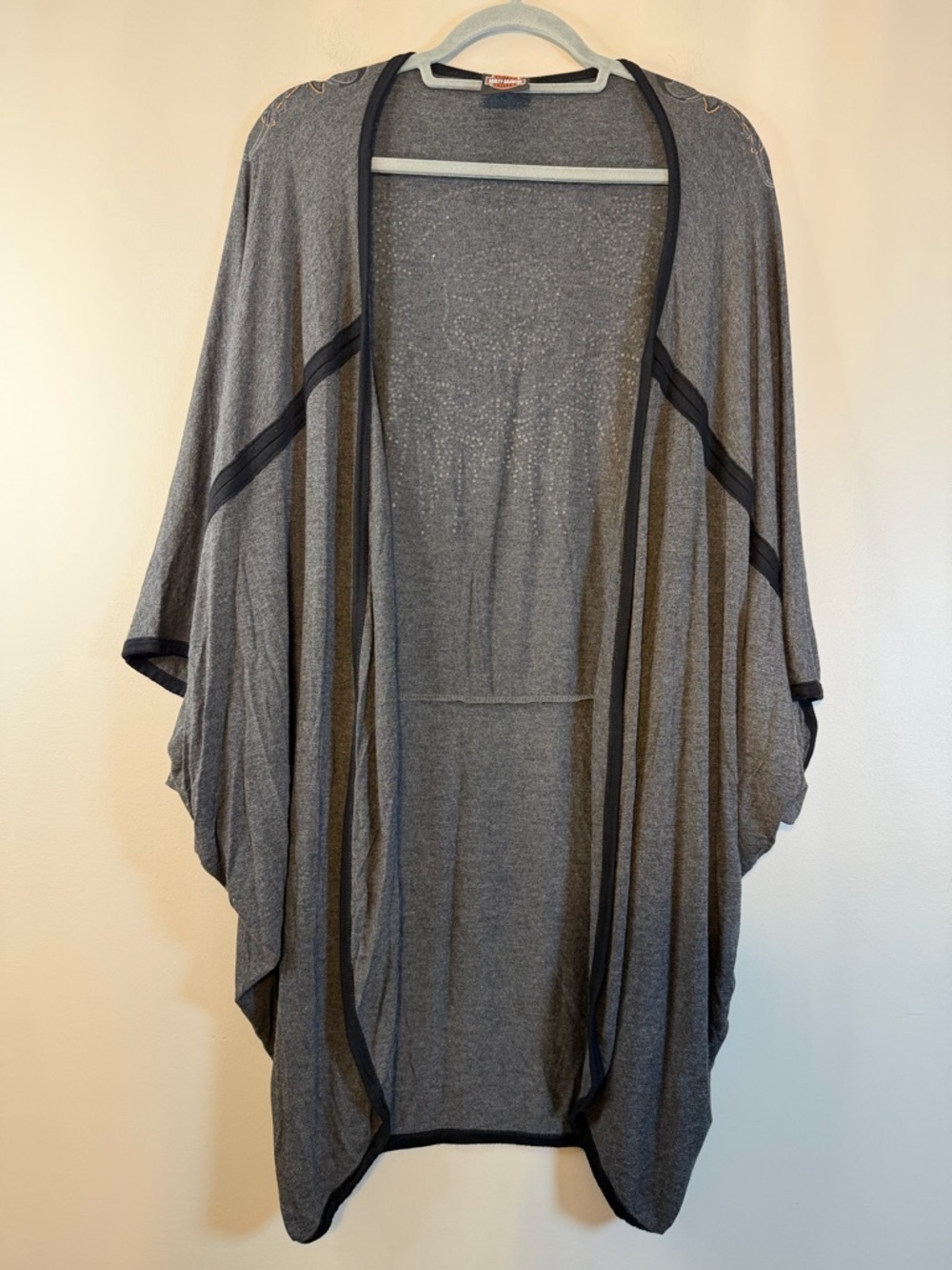 Harley-Davidson Gray Striped Women's Top with Black & Gold Logo